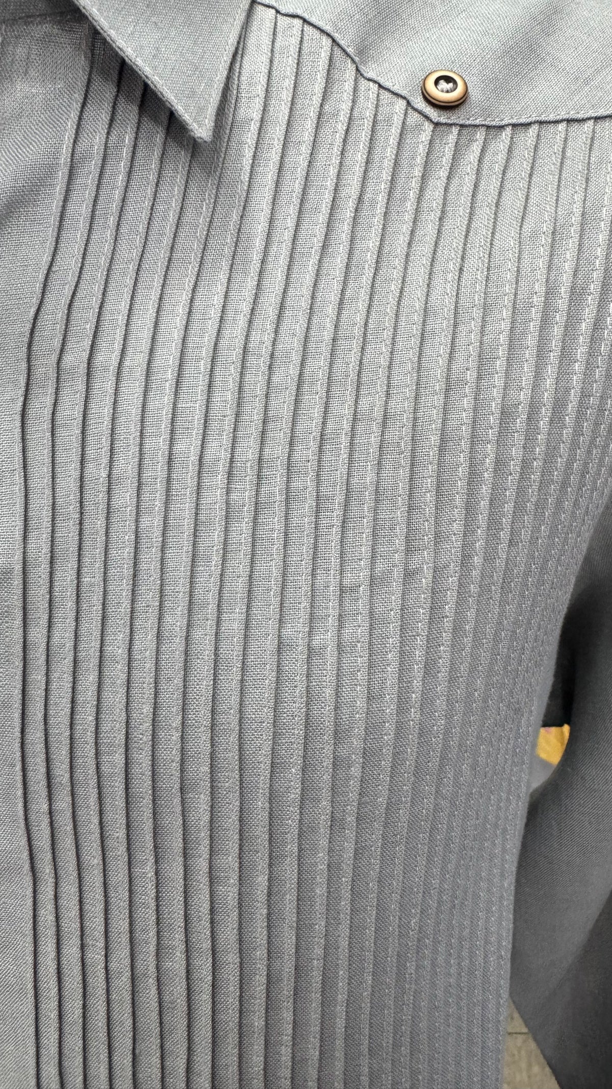 Guayabera Diamante Maya Gris Oxford 100% lino