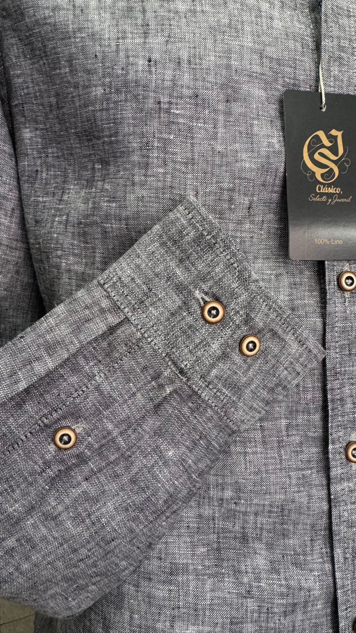 Camisa Color Negro Jaspe 100% lino