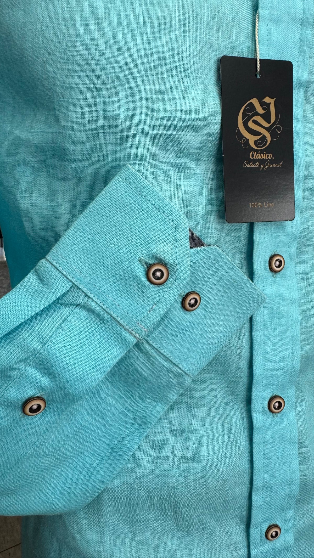 Camisa Color Aqua 100% lino