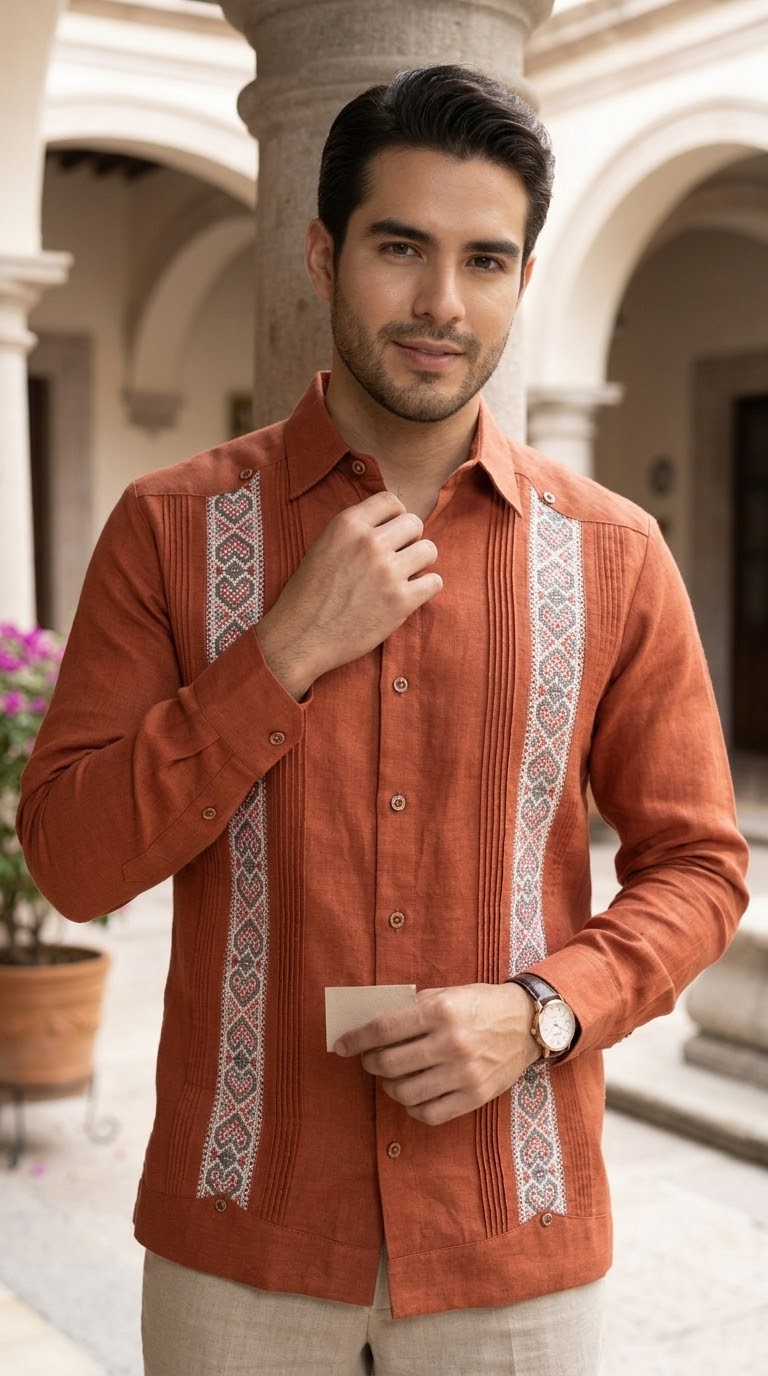 Guayabera Póker Shedrón 100% lino