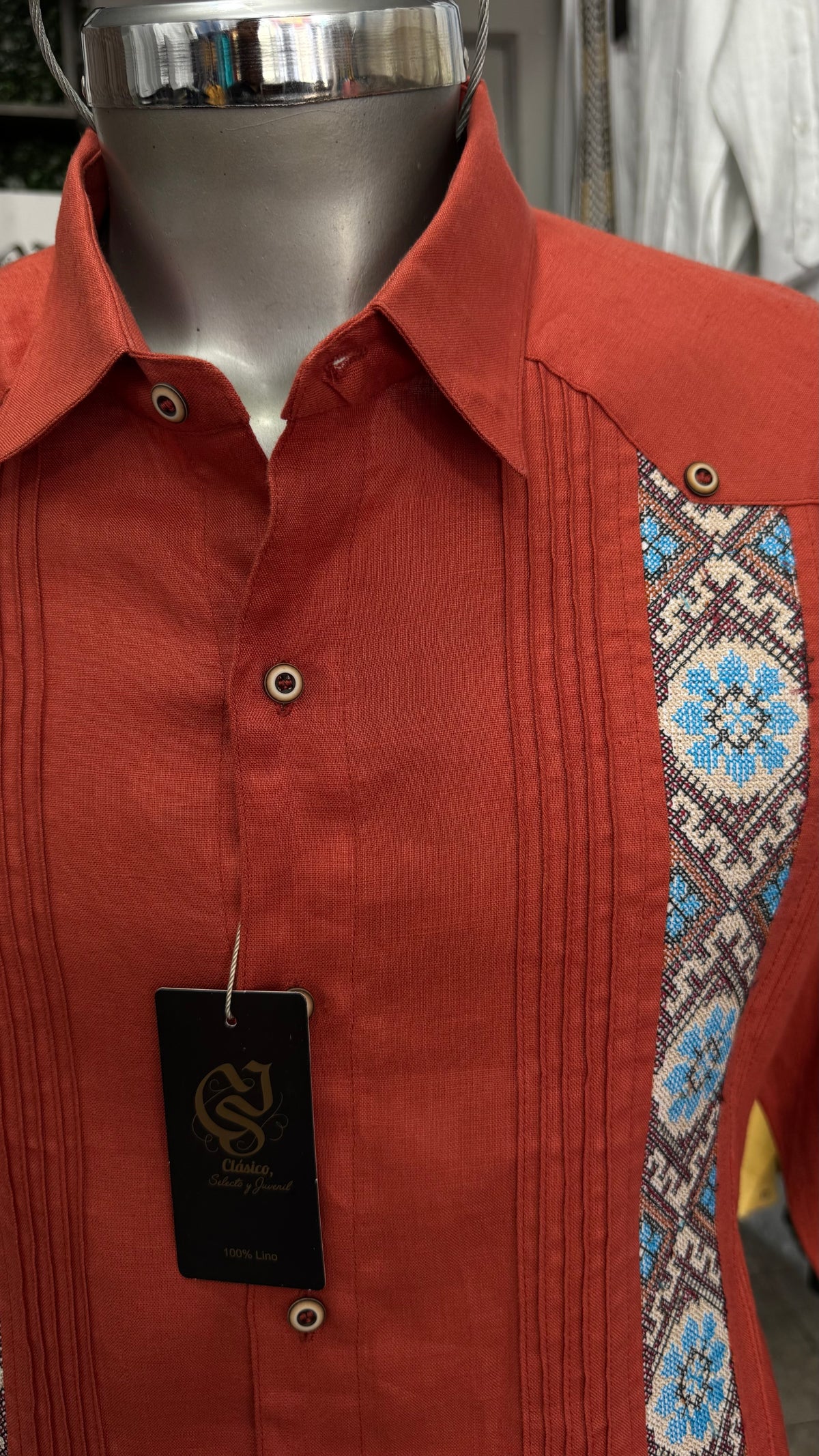 Guayabera Mosaico Shedrón 100% lino
