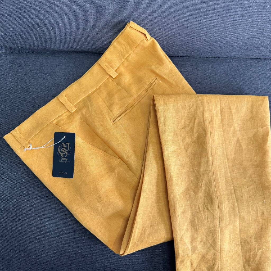 Pantalón Color Mostaza 100% lino