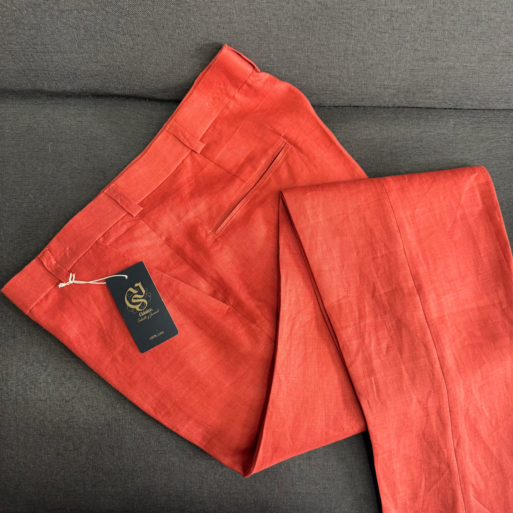 Pantalón Color Shedrón 100% lino