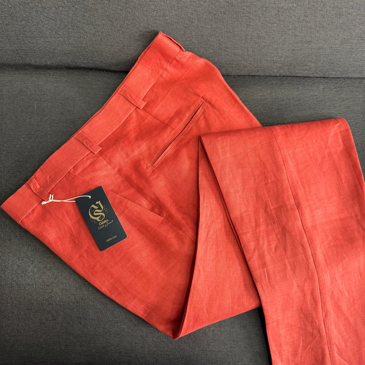 Pantalón Color Shedrón 100% lino