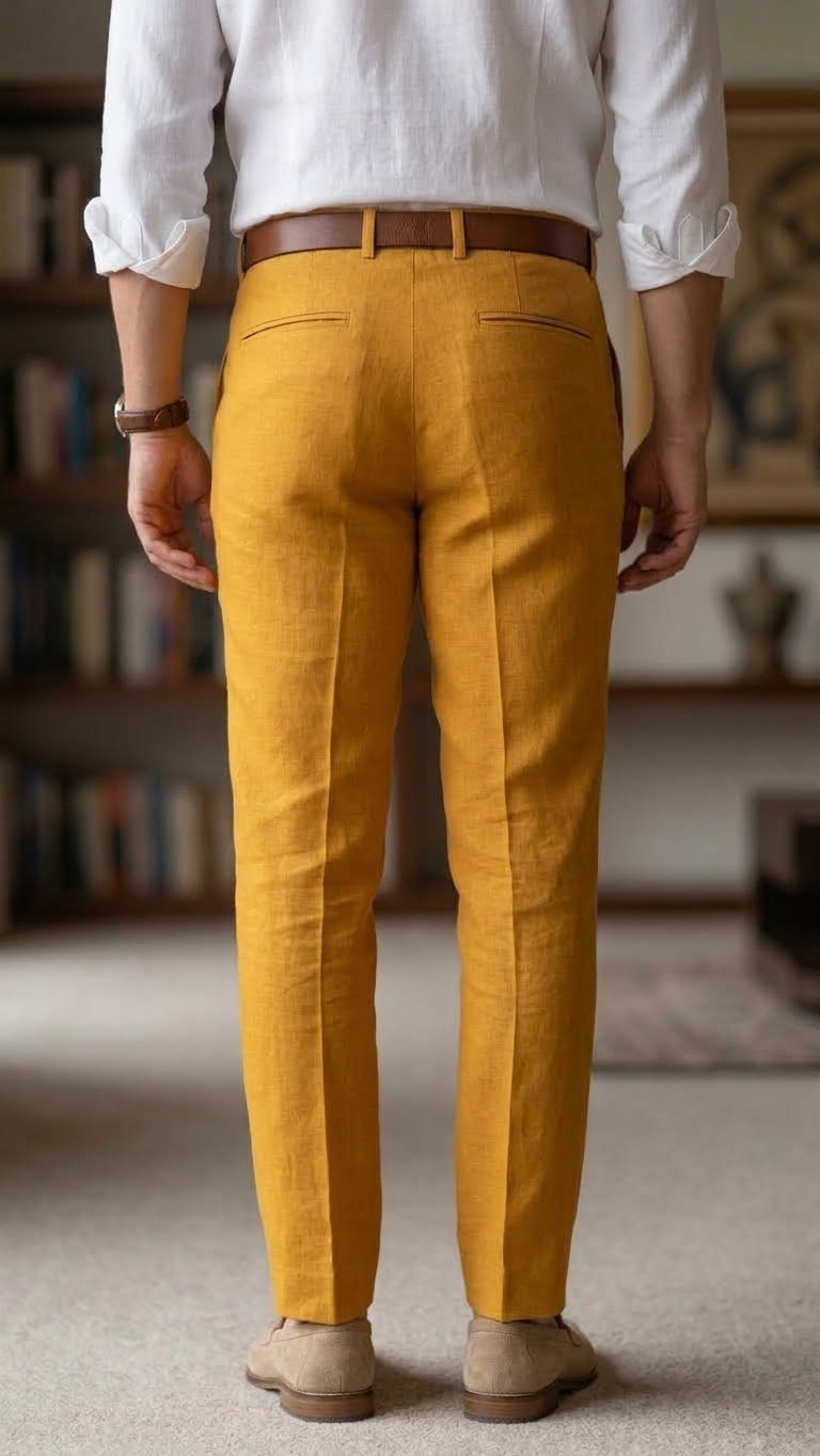 Pantalón Color Mostaza 100% lino