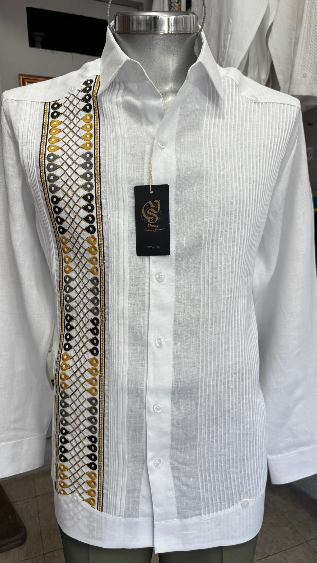 Guayabera Infinito Blanca 100% lino