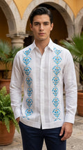 Guayabera Santorini Blanca 100% lino