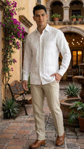 Guayabera Clásico Blanco 100% lino