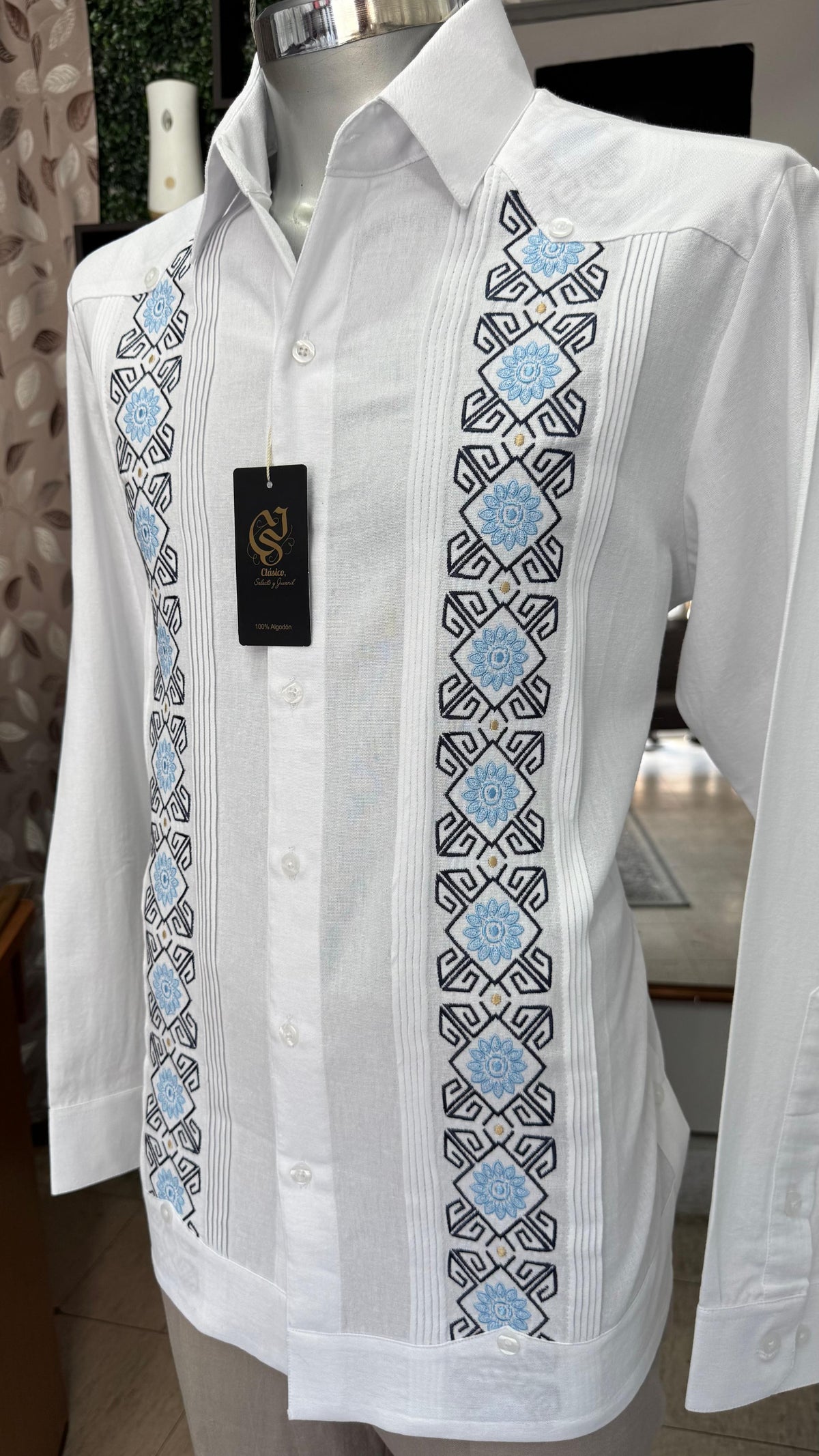 Guayabera Prisma Blanco Algodón