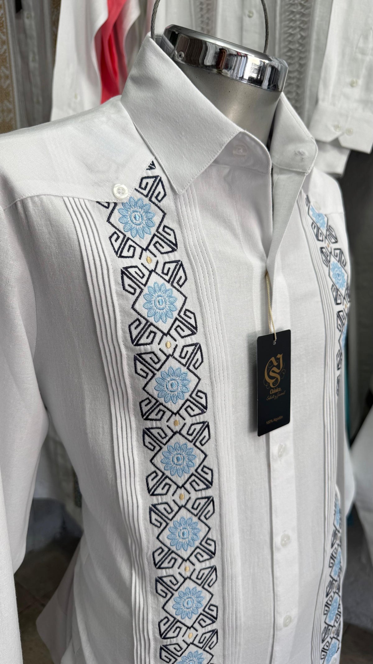 Guayabera Prisma Blanco Algodón