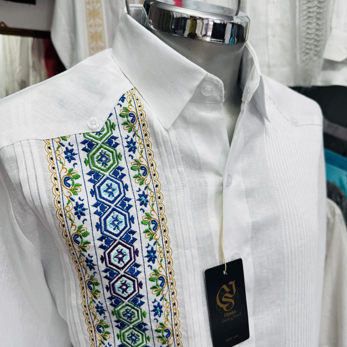 Guayabera Diamante Blanco 100% lino