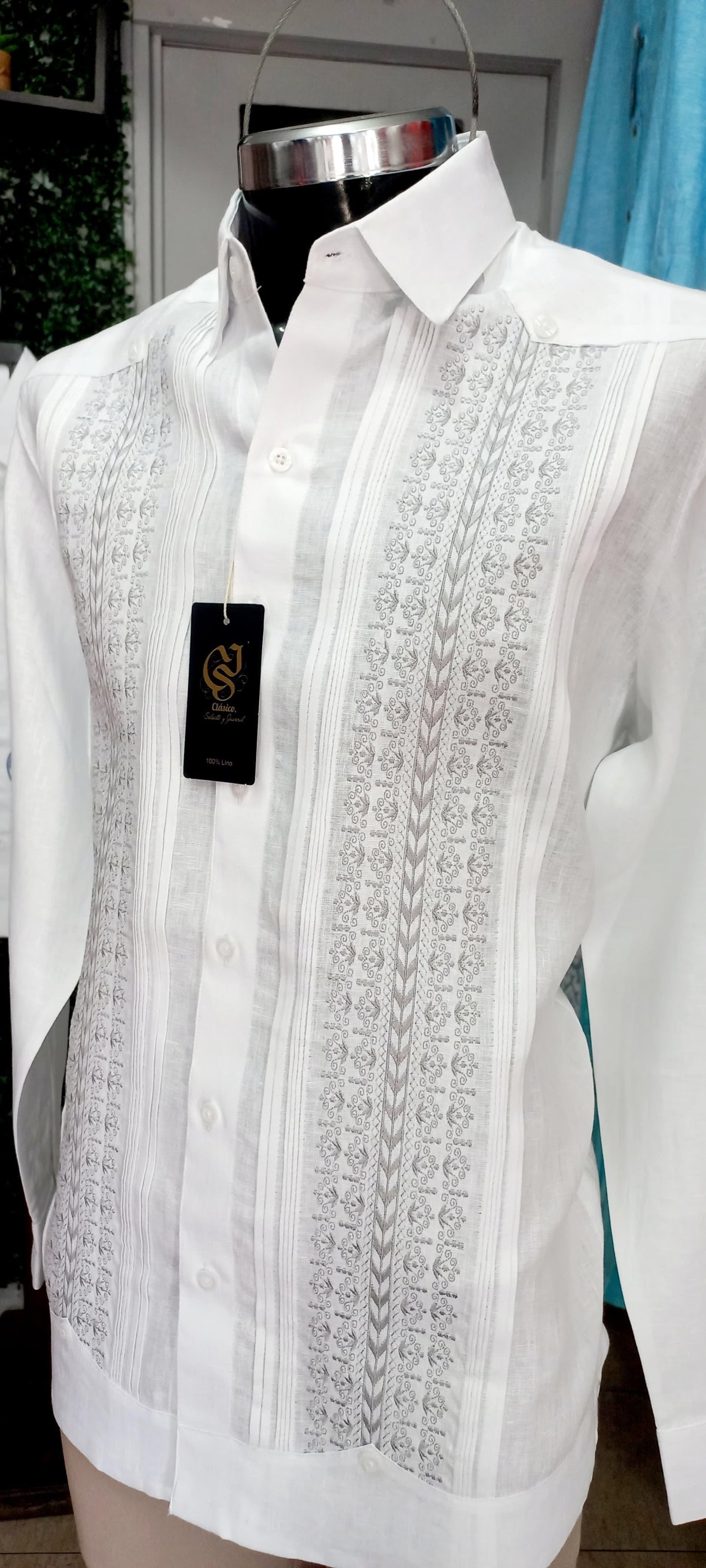 Guayabera Sultán Blanco 100% lino