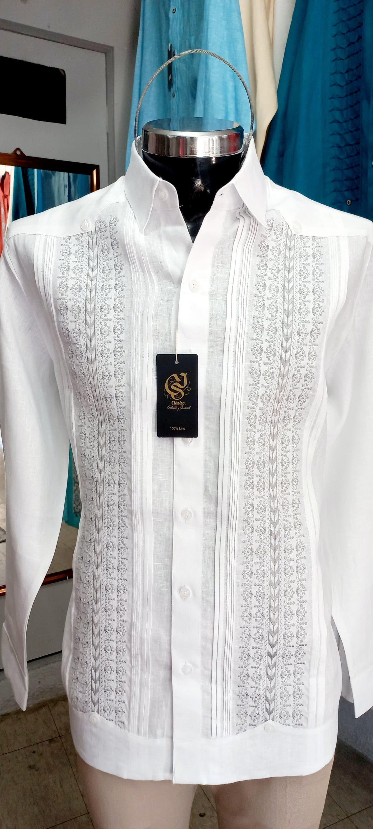 Guayabera Sultán Blanco 100% lino