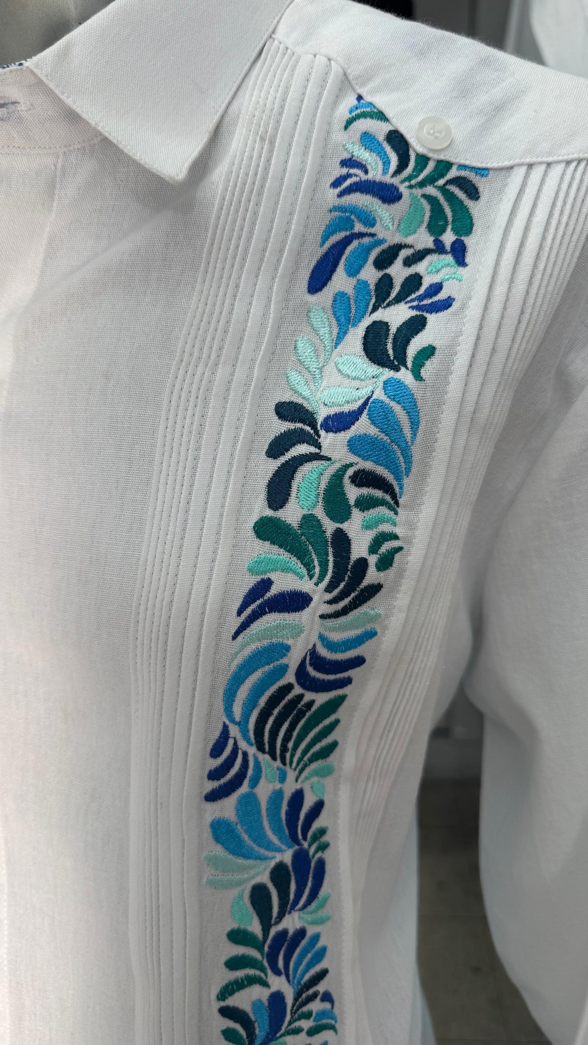 Guayabera Cenefa Blanco Algodón