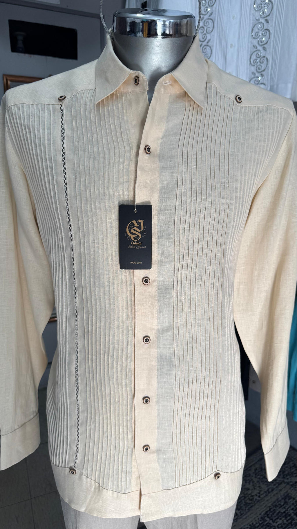 Guayabera Majagua Beige 100% lino