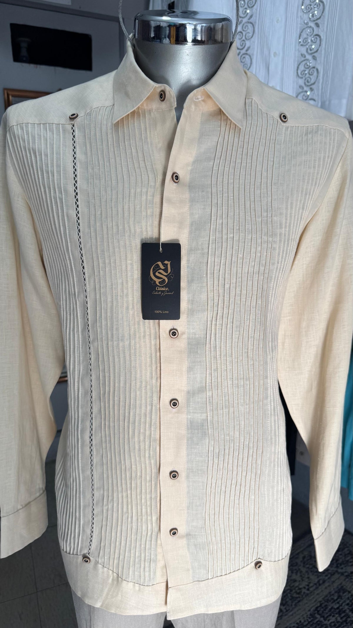 Guayabera Majagua Beige 100% lino