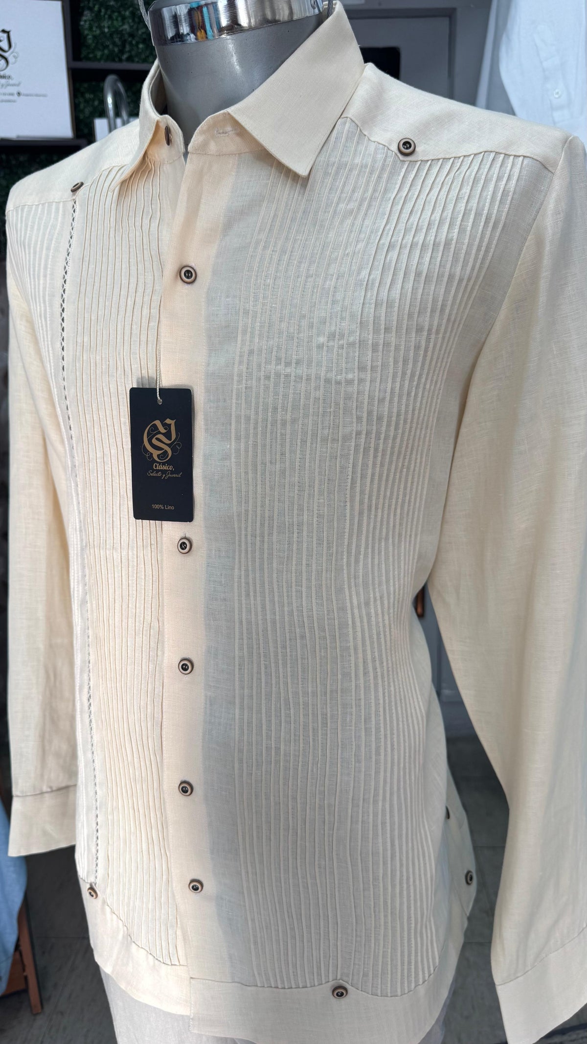 Guayabera Majagua Beige 100% lino