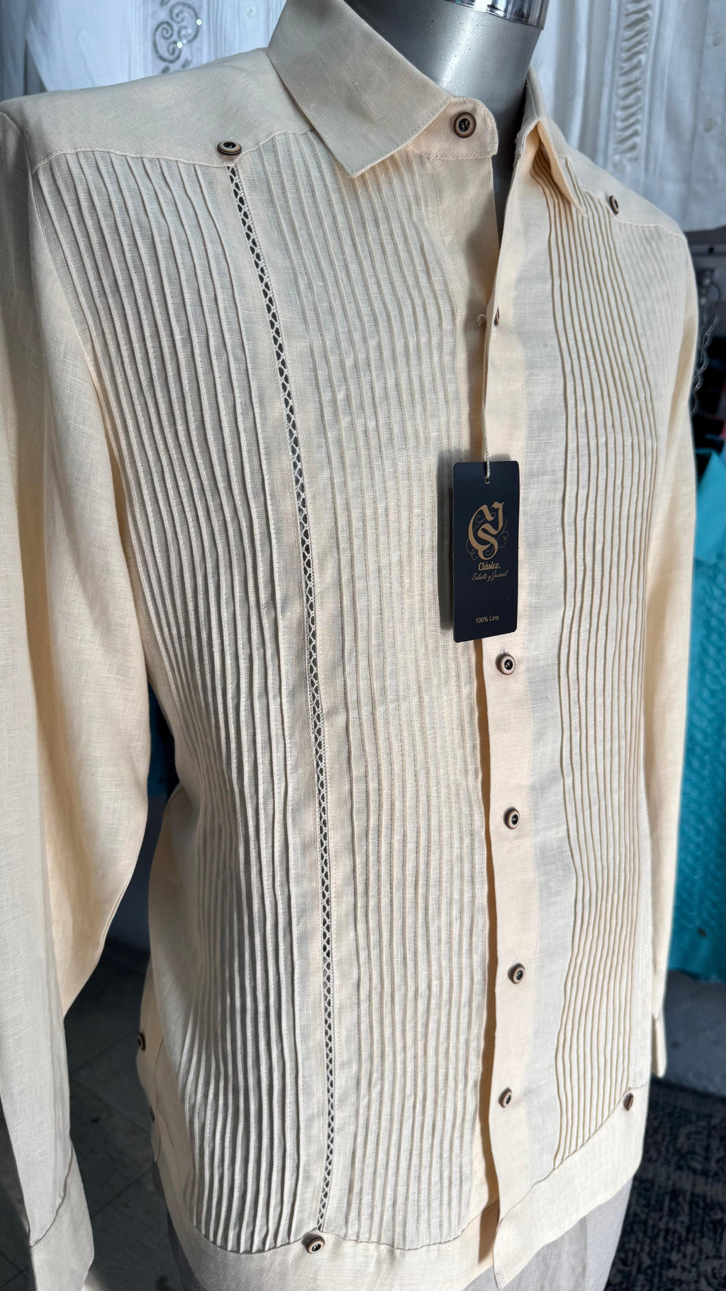 Guayabera Majagua Beige 100% lino