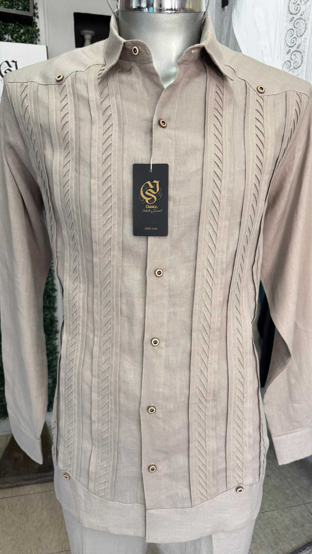 Guayabera Cizalla Caki 100% lino