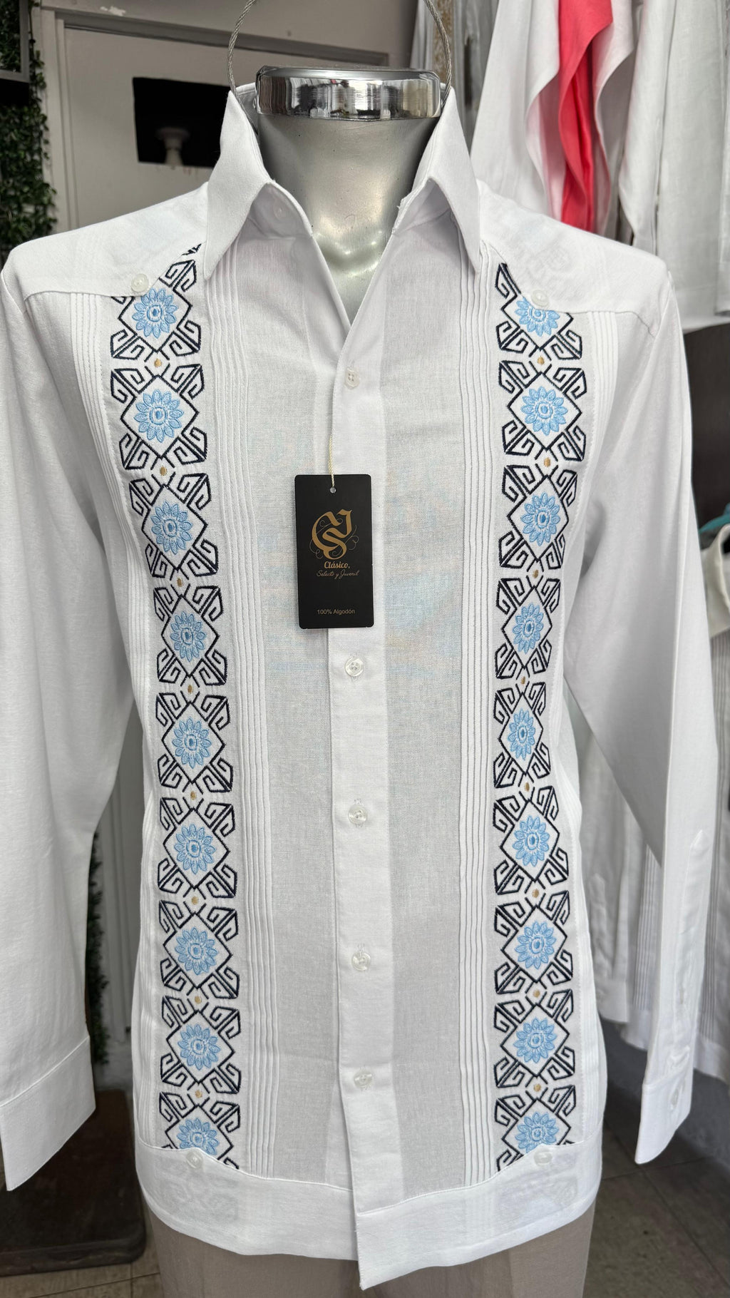 Guayabera Prisma Blanco Algodón