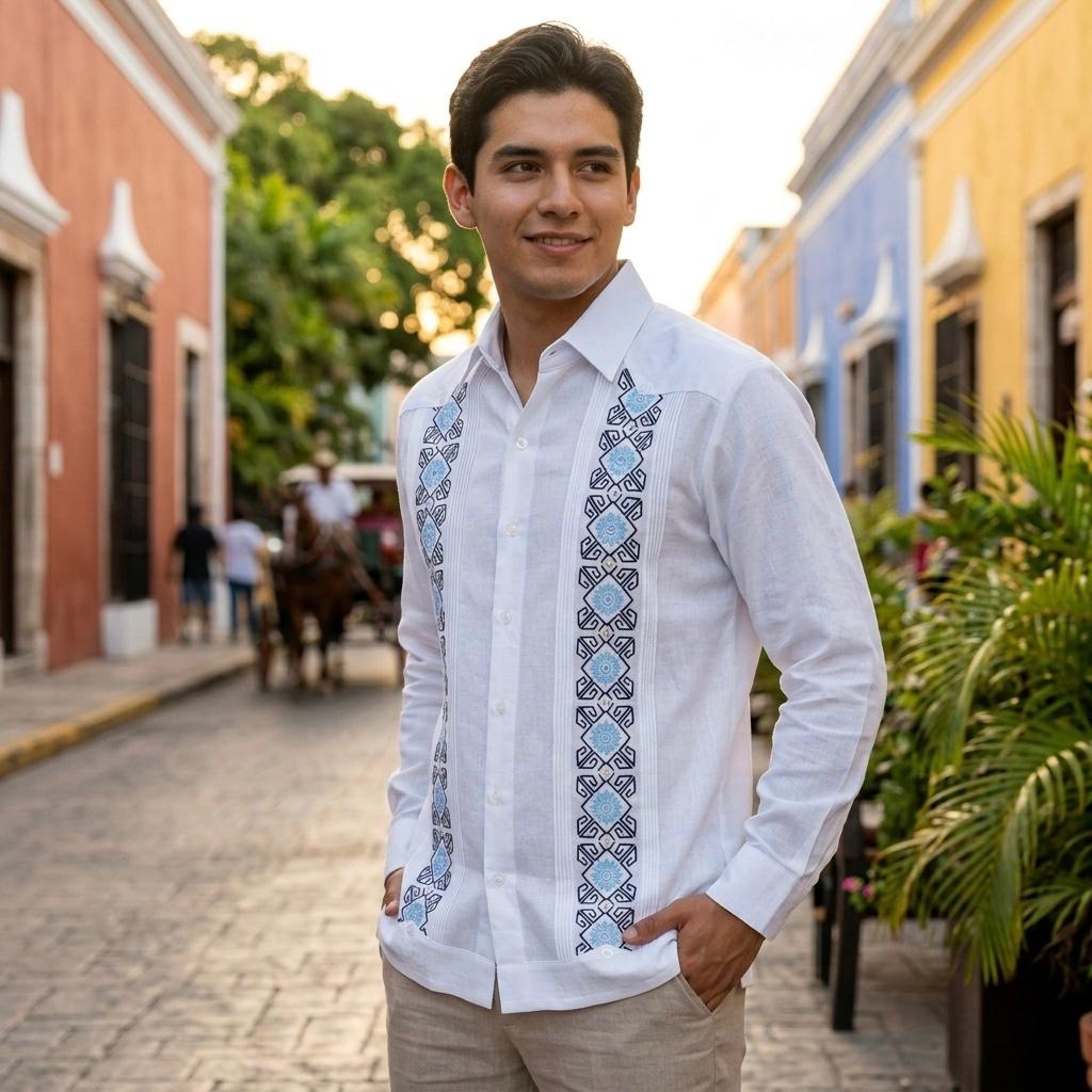 Guayabera Prisma Blanco Algodón