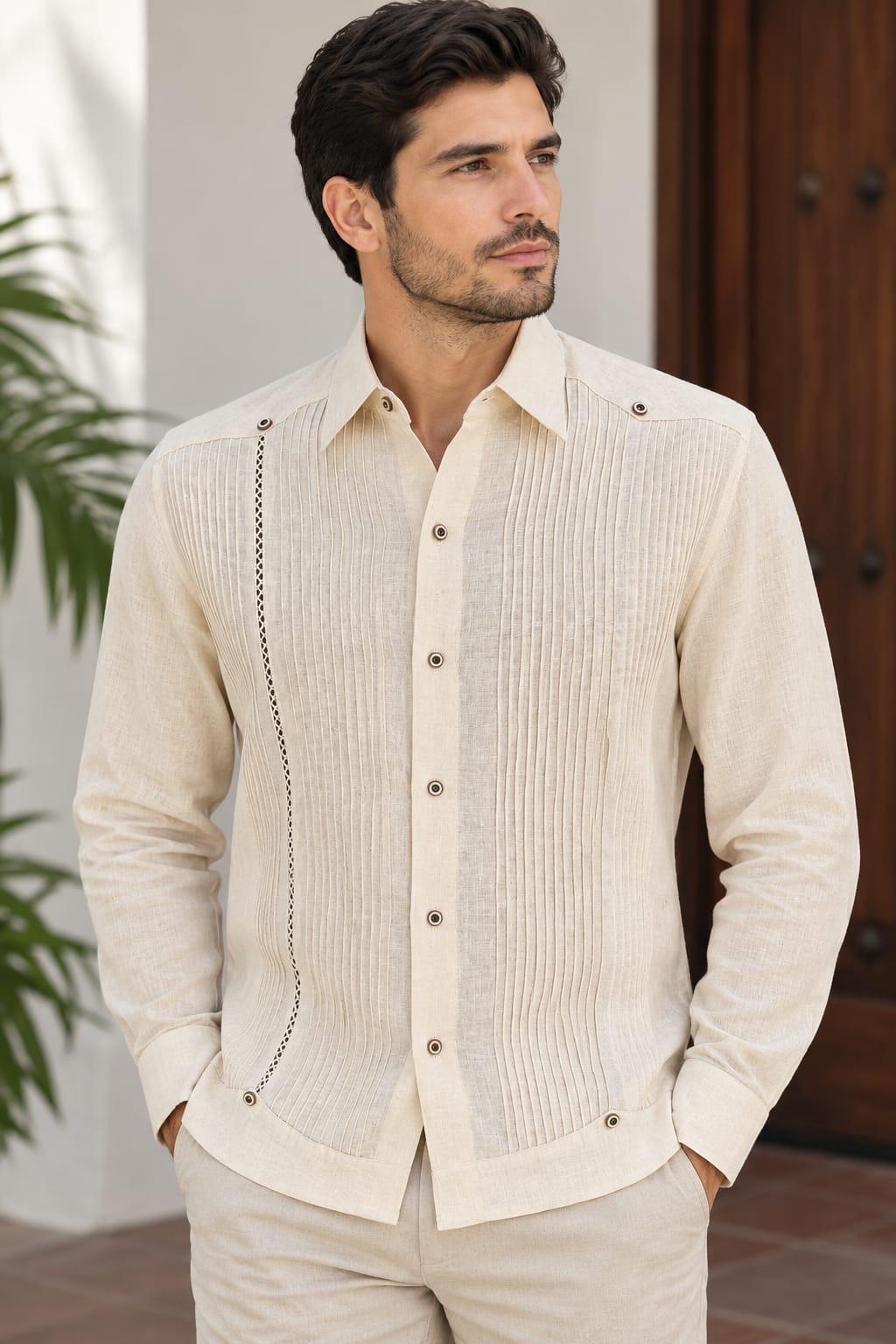 Guayabera Majagua Beige 100% lino