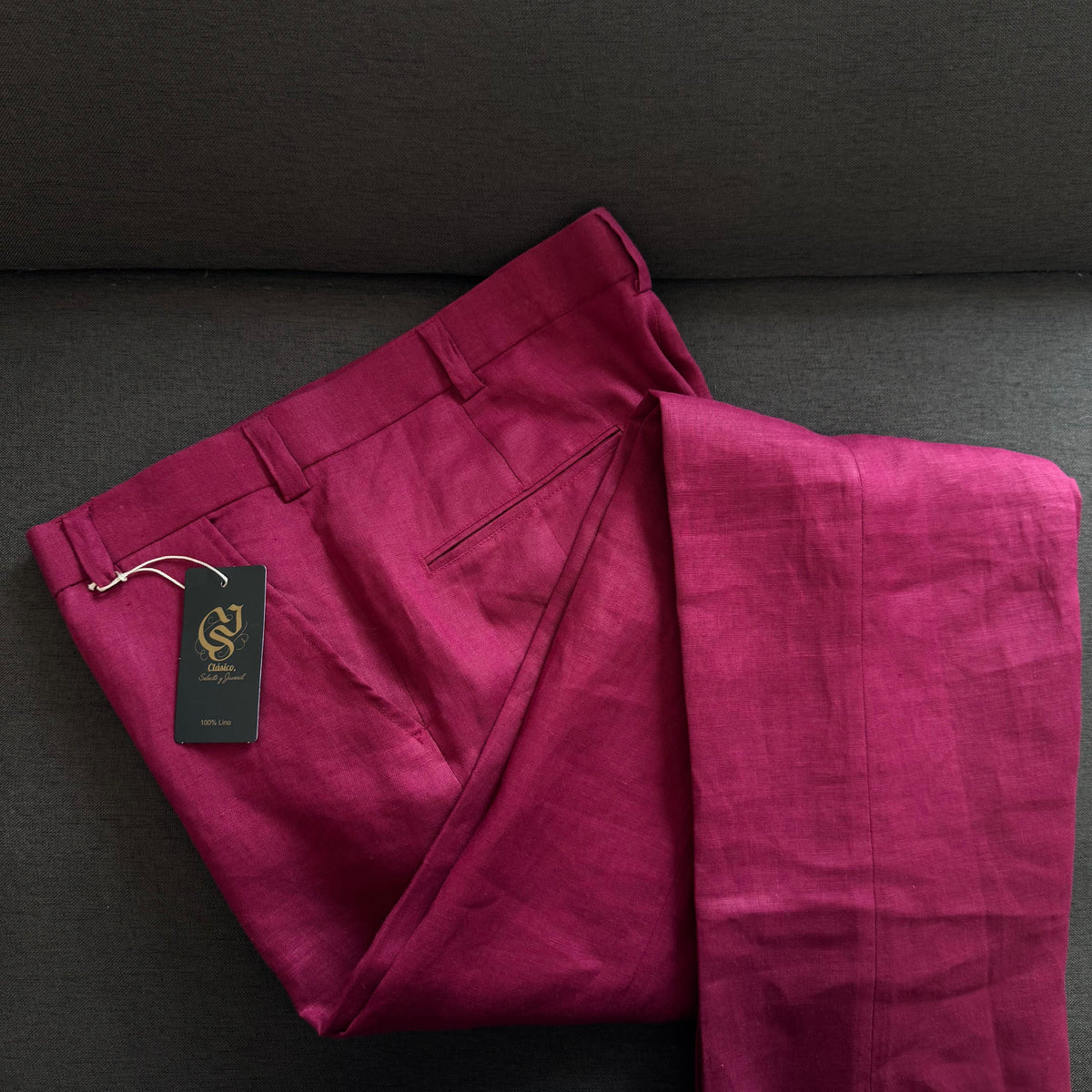 Pantalón Color Vino 100% lino