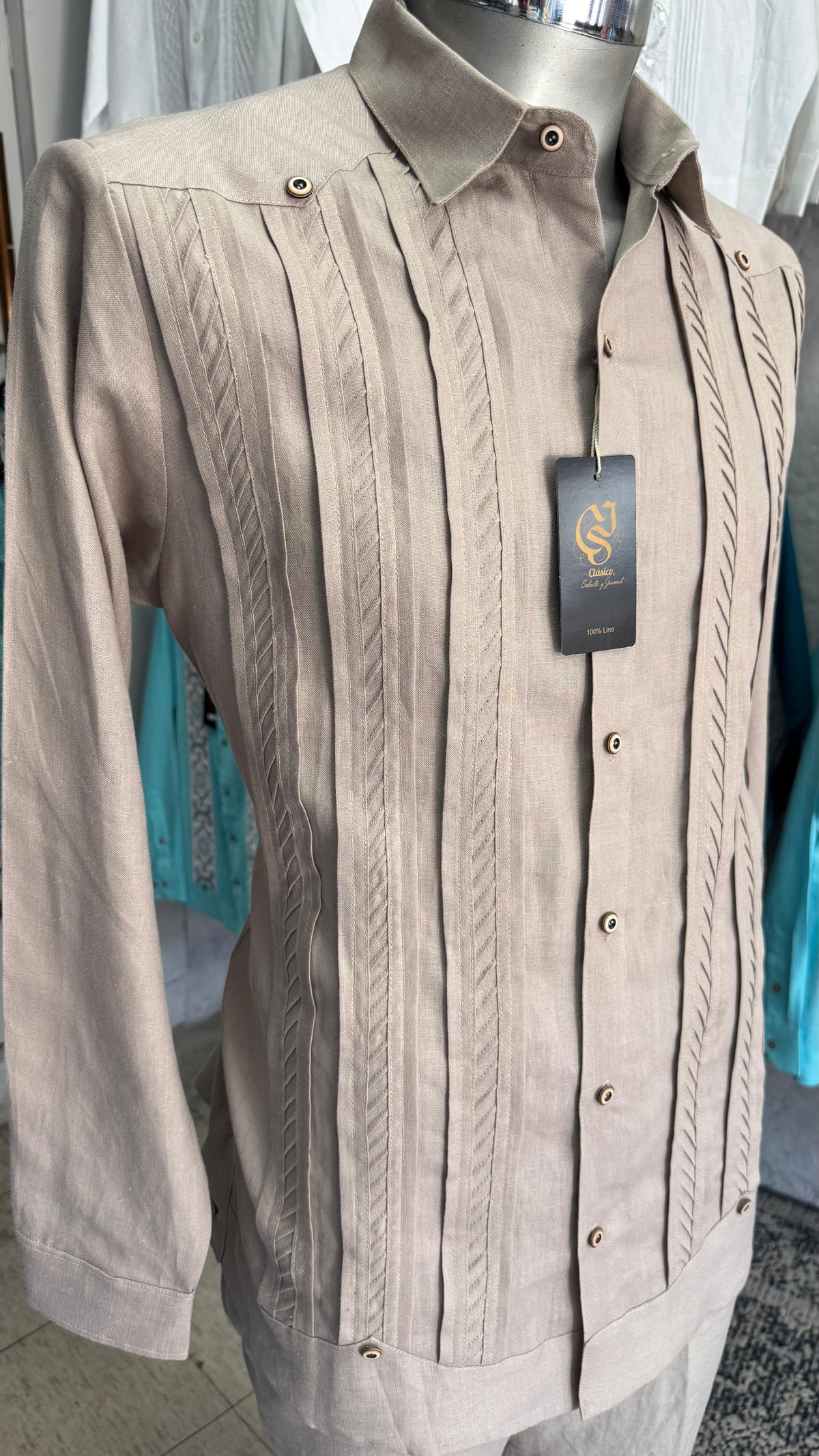 Guayabera Cizalla Caki 100% lino