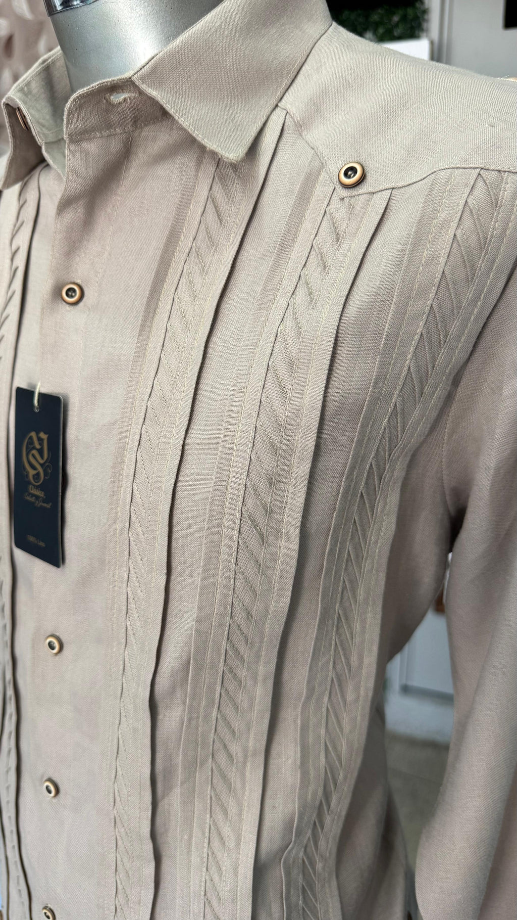 Guayabera Cizalla Caki 100% lino